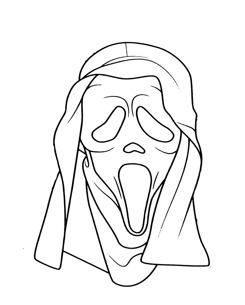 Simple ghost face coloring page