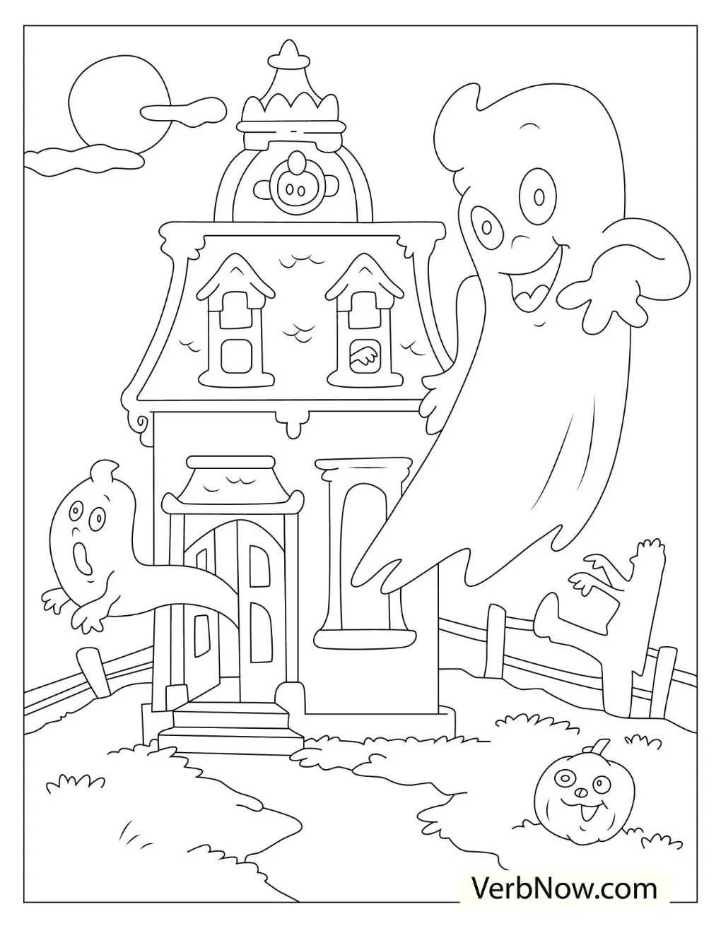 Free ghost coloring pages for download printable pdf