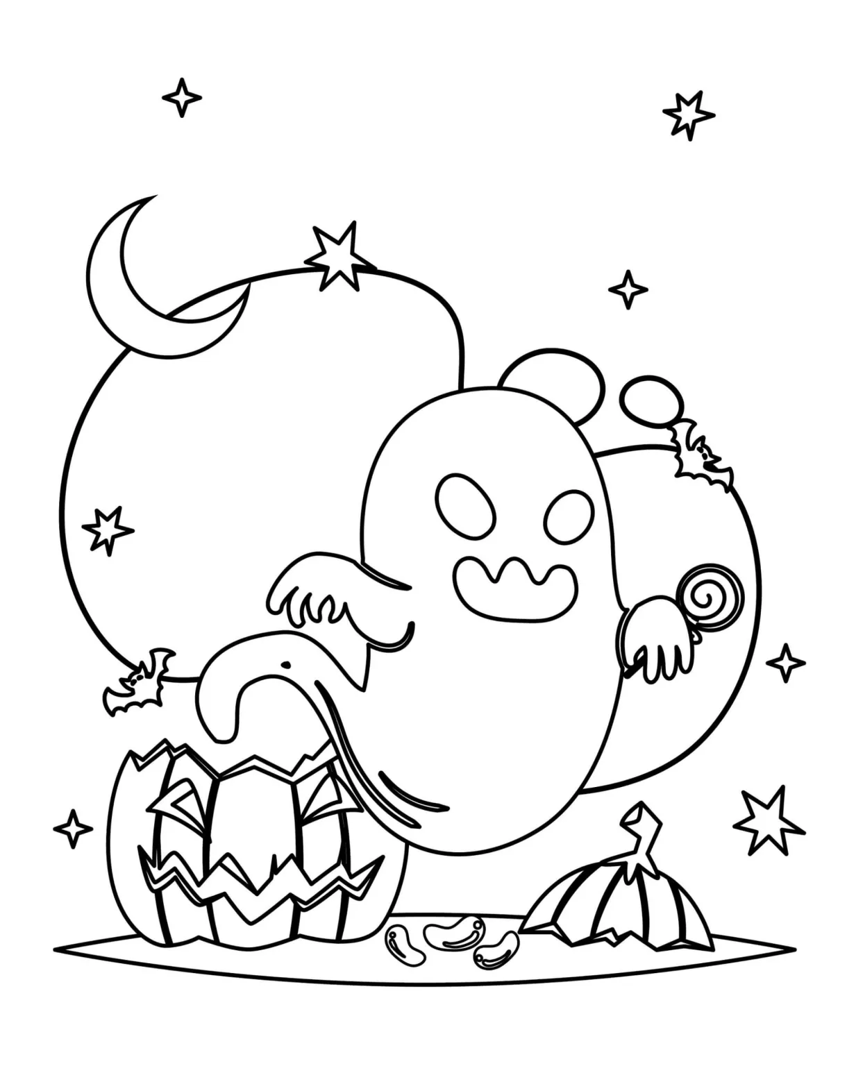 Ghost free s coloring page download, print or color online for free