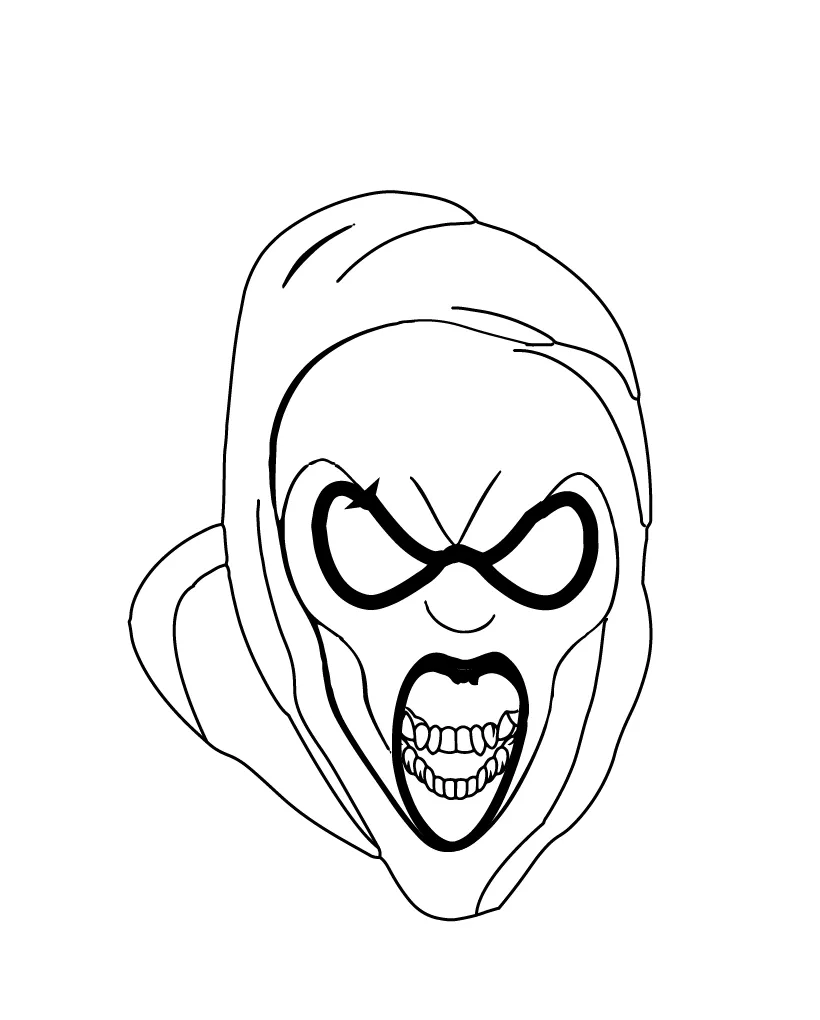 Ghost face coloring pages coloring page