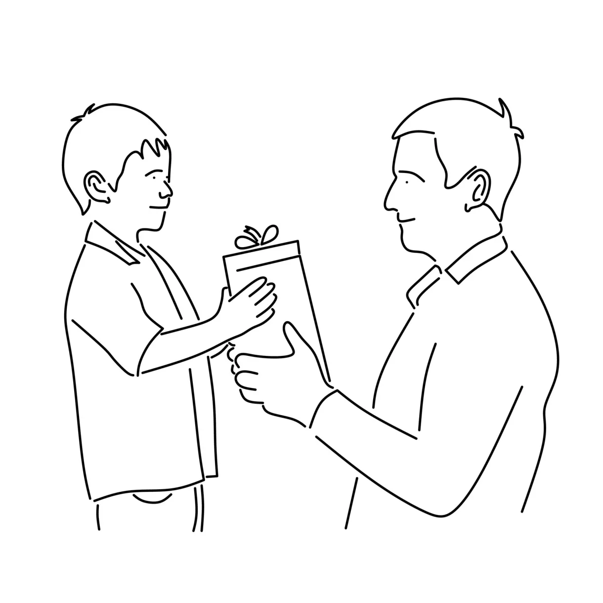 Vector of a father giving a gift to his son 17674007 vector art