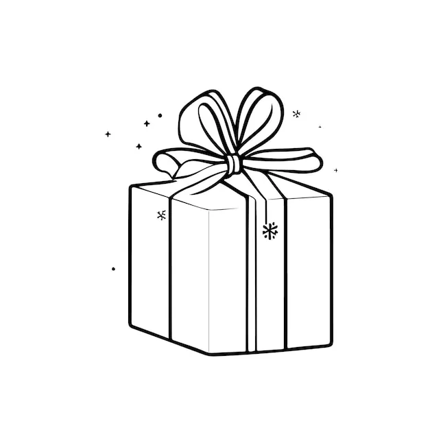 Premium vector gift icon hand draw black colour christmas logo vector