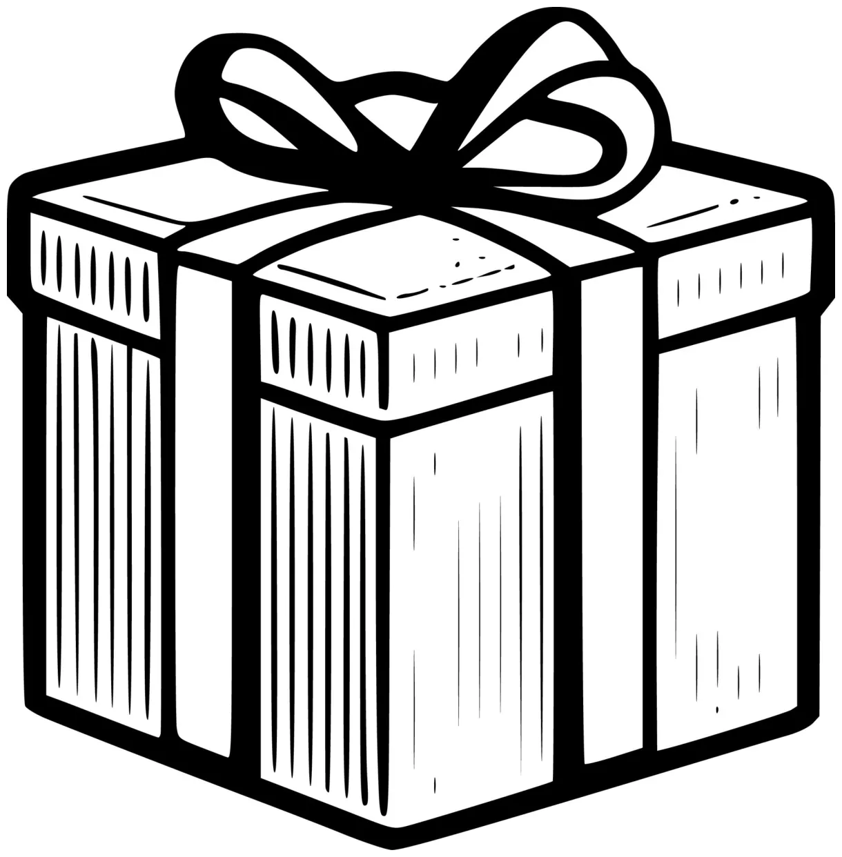 Gift box, black and white vector illustration 23542516 vector art at