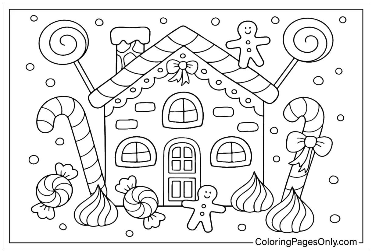 Gingerbread house coloring sheet free printable coloring pages