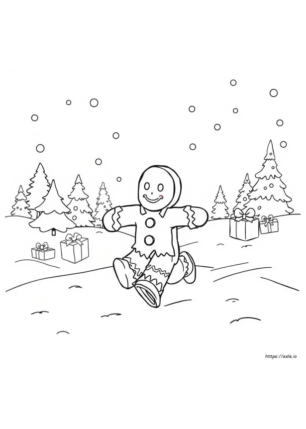 Gingerbread man coloring page
