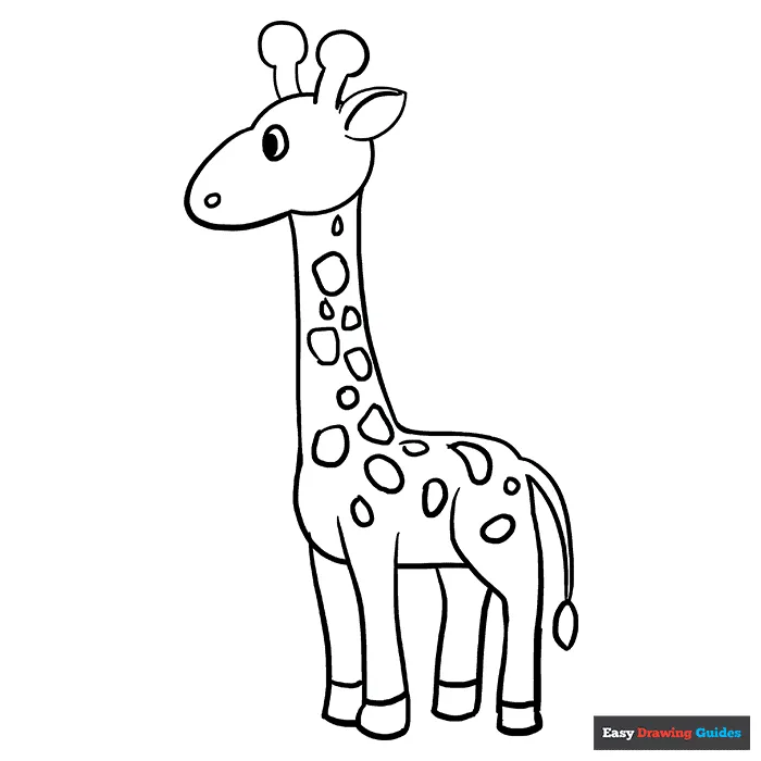 Giraffe Coloring Page | Easy Drawing Guides