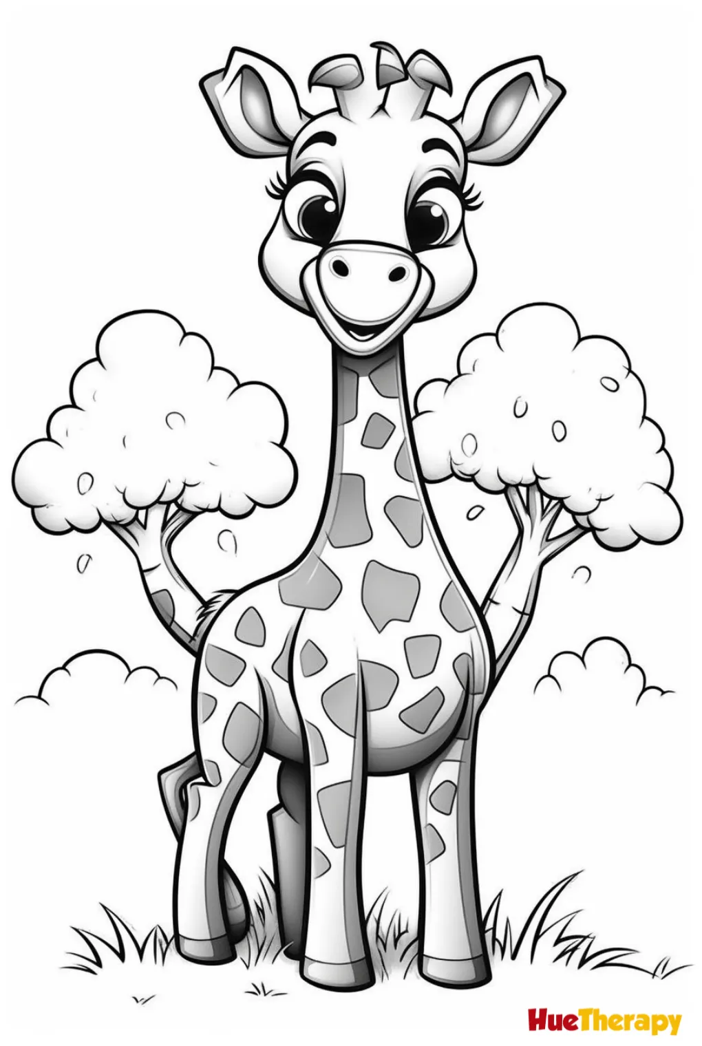 Giraffe cartoon coloring pages download free printable