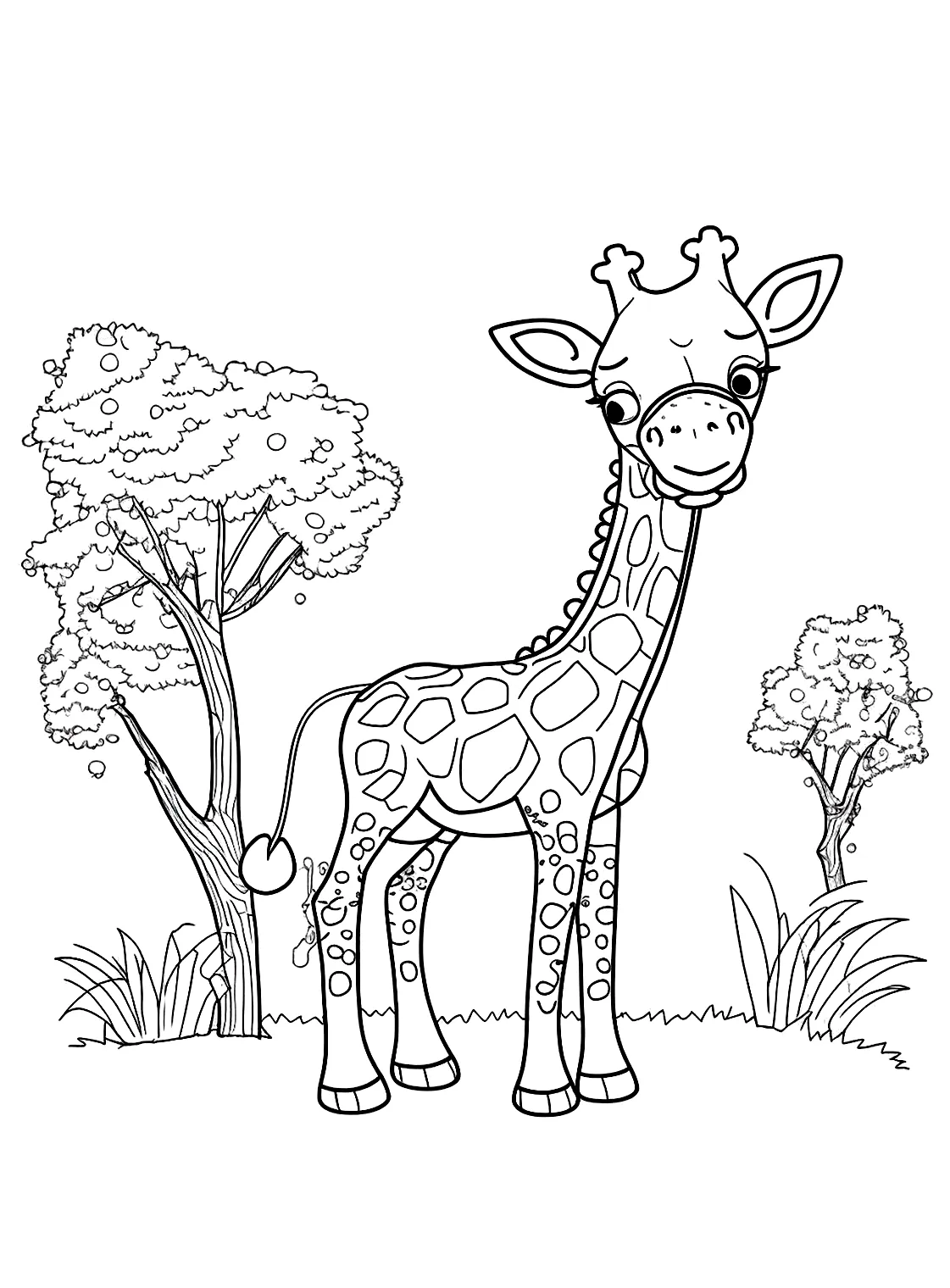 Giraffe color sheet - Free Printable Coloring Pages