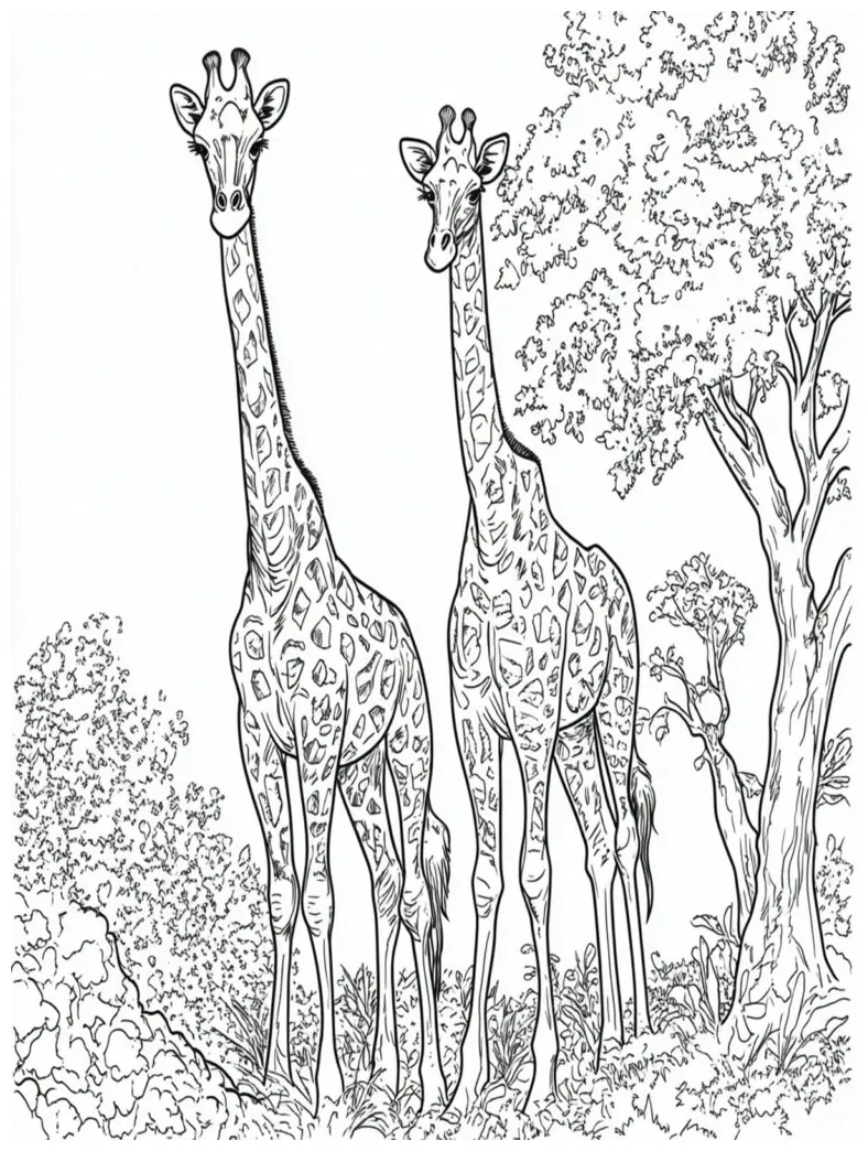 30 best giraffe coloring pages printable for kids 🦒🎨