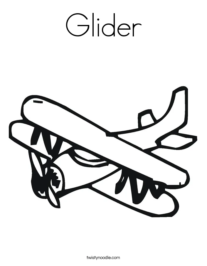 Glider coloring page twisty noodle