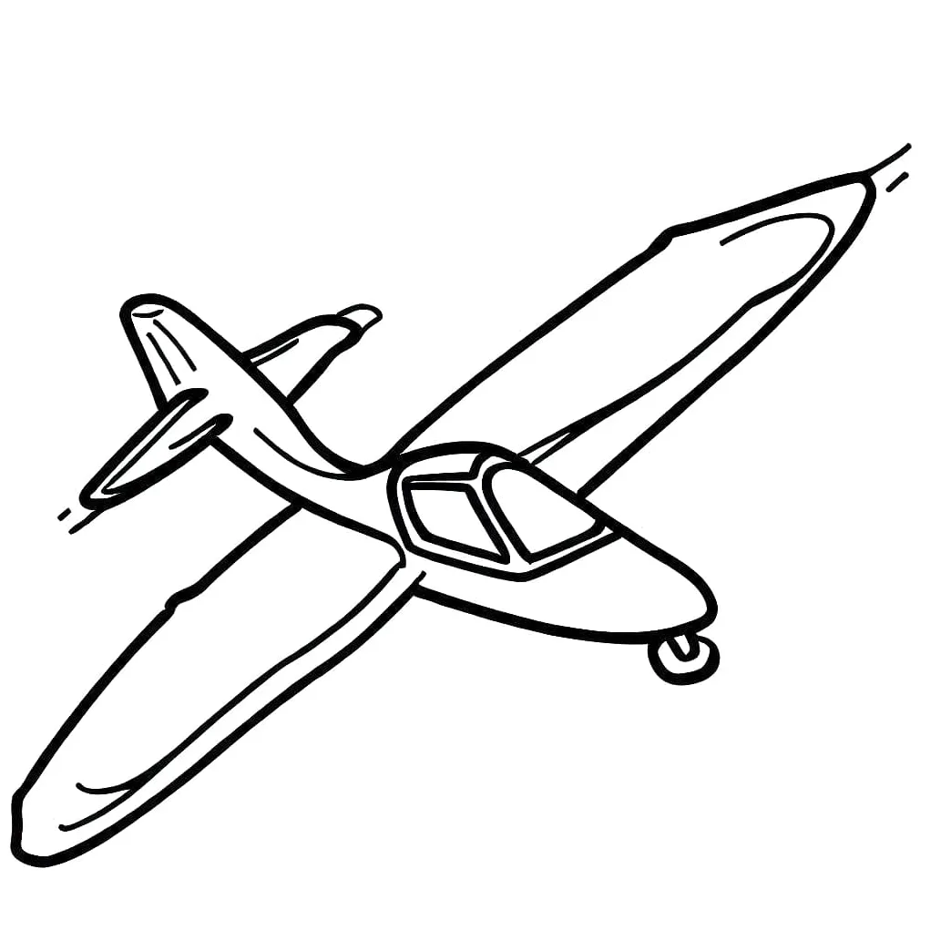 Glider aircraft coloring page download, print or color online for free