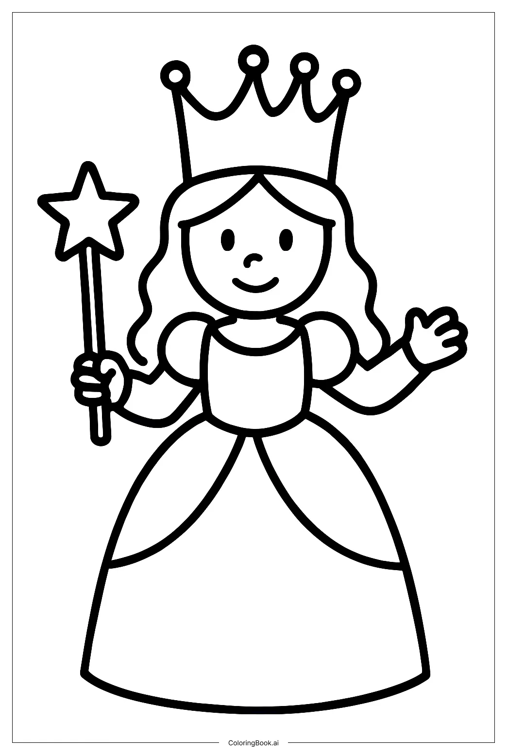 Glinda the good wicked witch coloring page free pdf&png printable