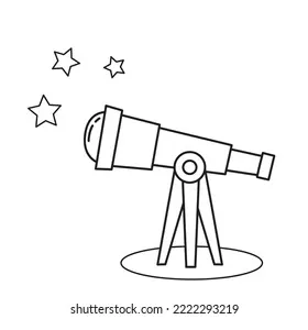 Vector illustration telescope coloring book style stock vector royalty