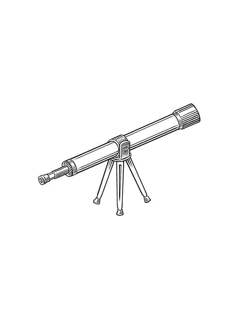 Telescope coloring pages printable coloring page