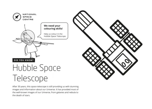Hubble space telescope coloring page free printable coloring pages