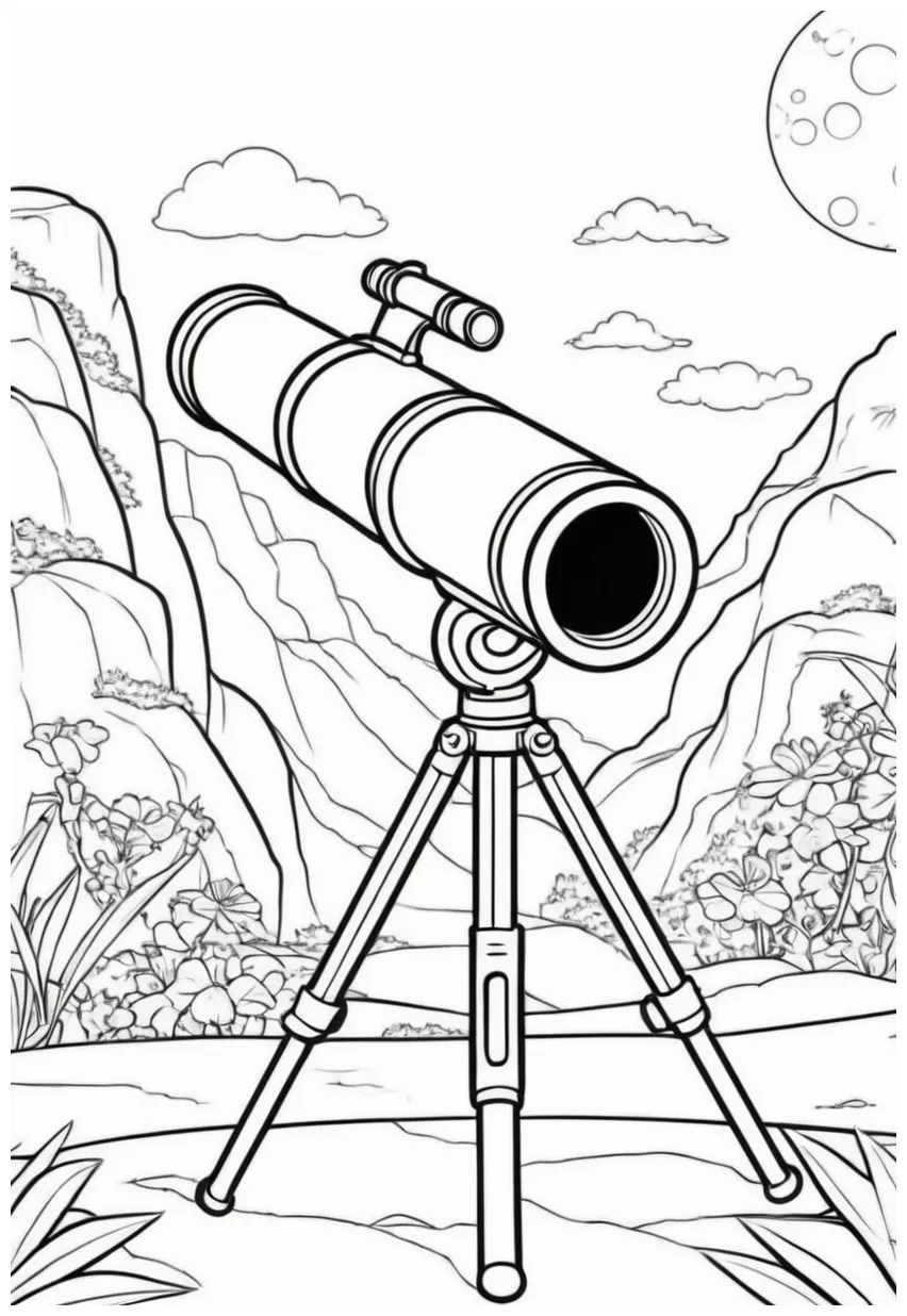 “telescope coloring fun” color my pages