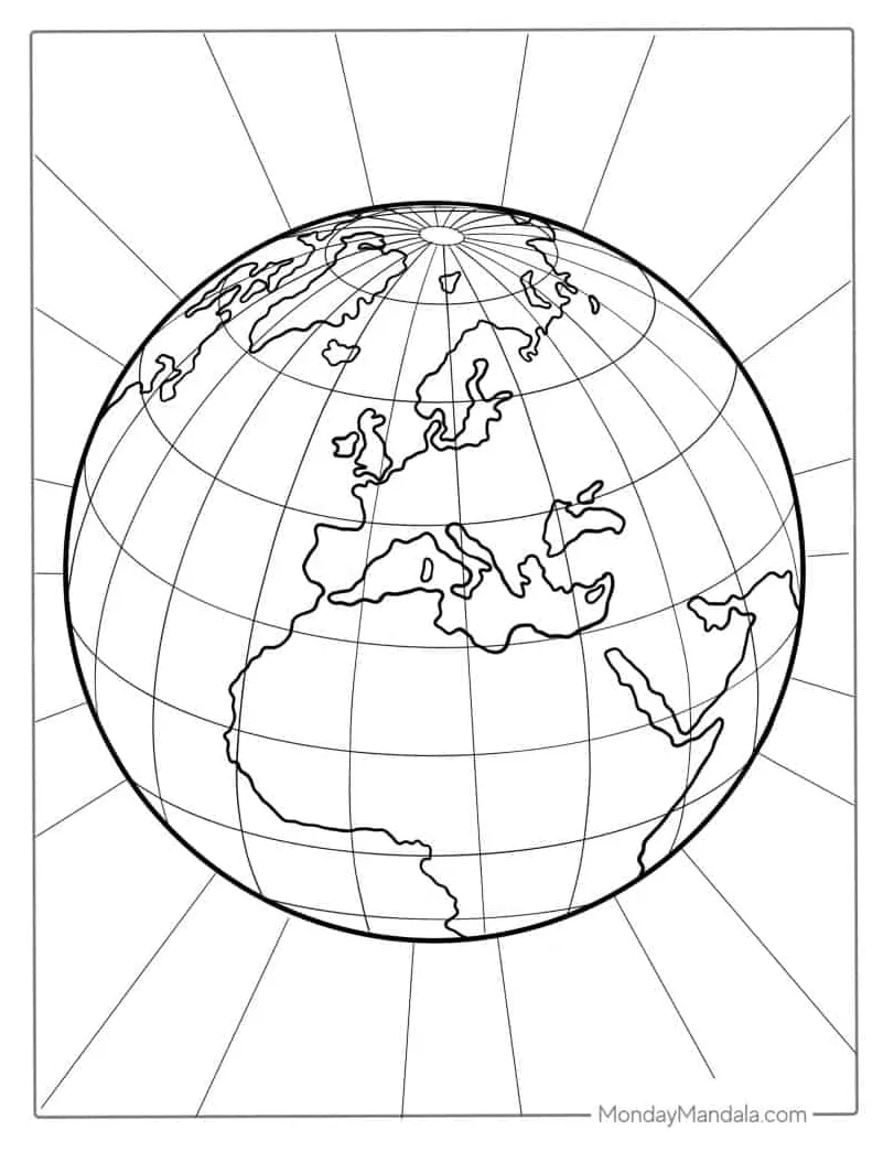 World globe coloring pages
