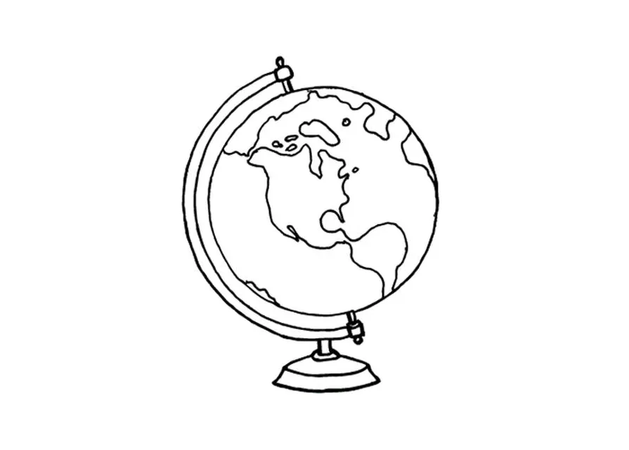 Coloring page globe free printables img 14341