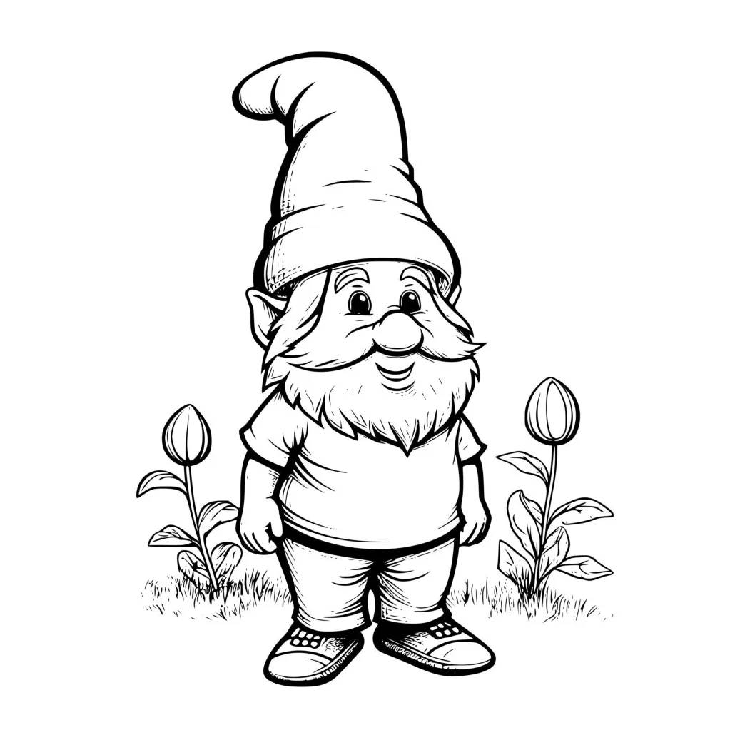 Happy garden gnome creative meadow