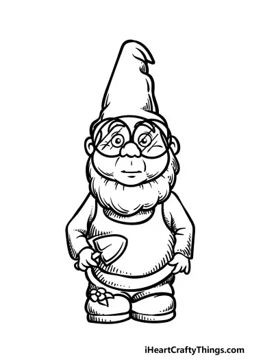 Gnome drawing how to draw a gnome step by step printable coloring page