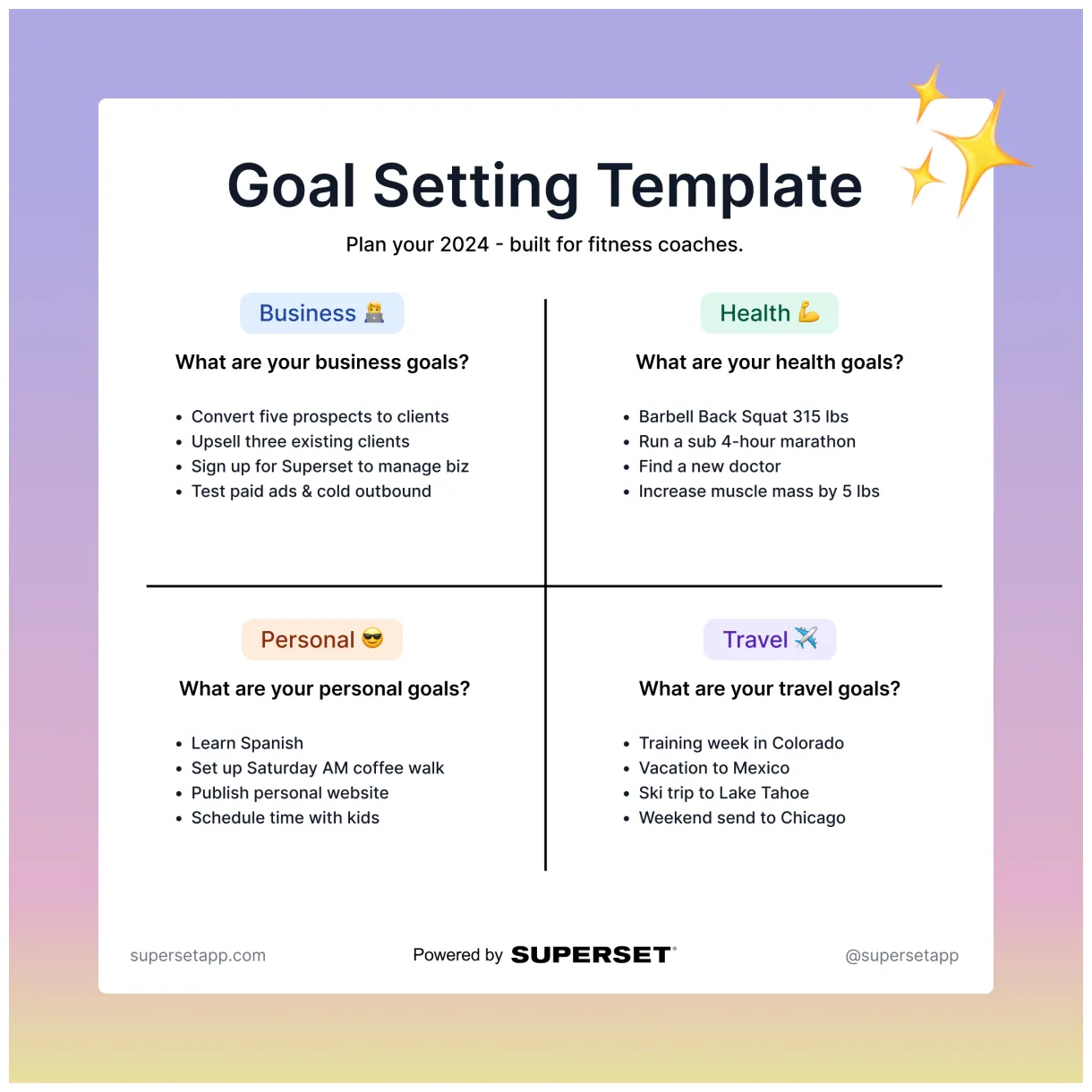 2024 Goal Setting Template - Superset Blog