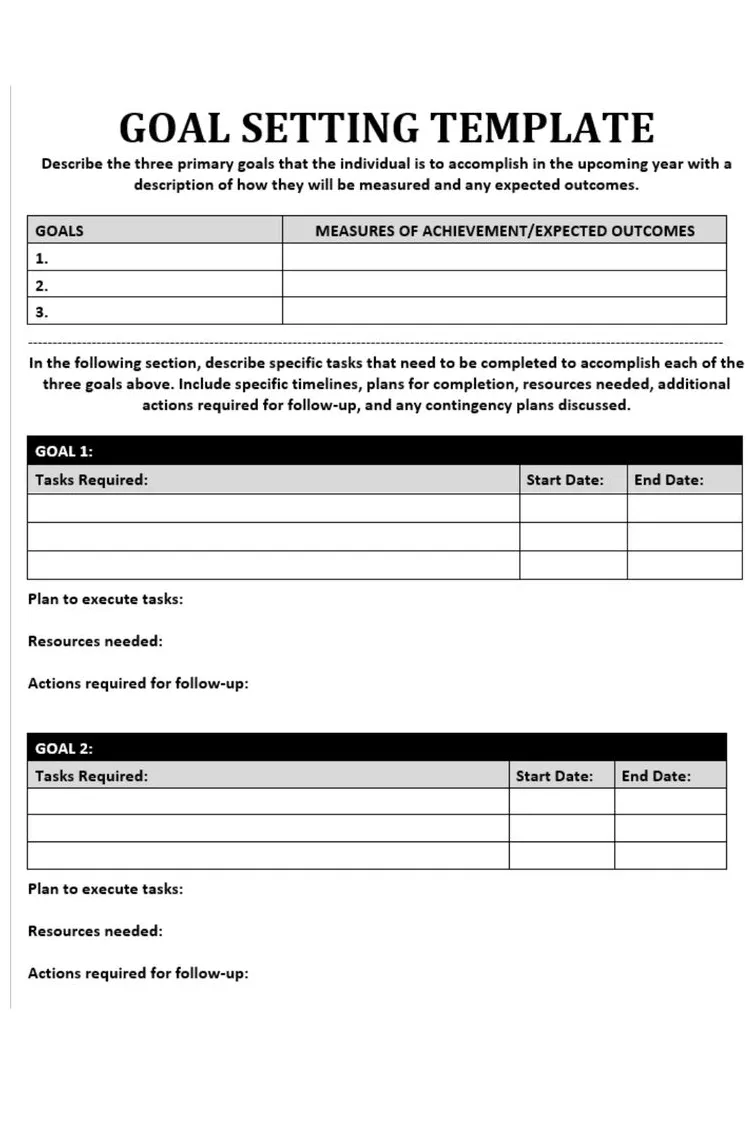 Staff Goal Setting Template - Best Templates Resources