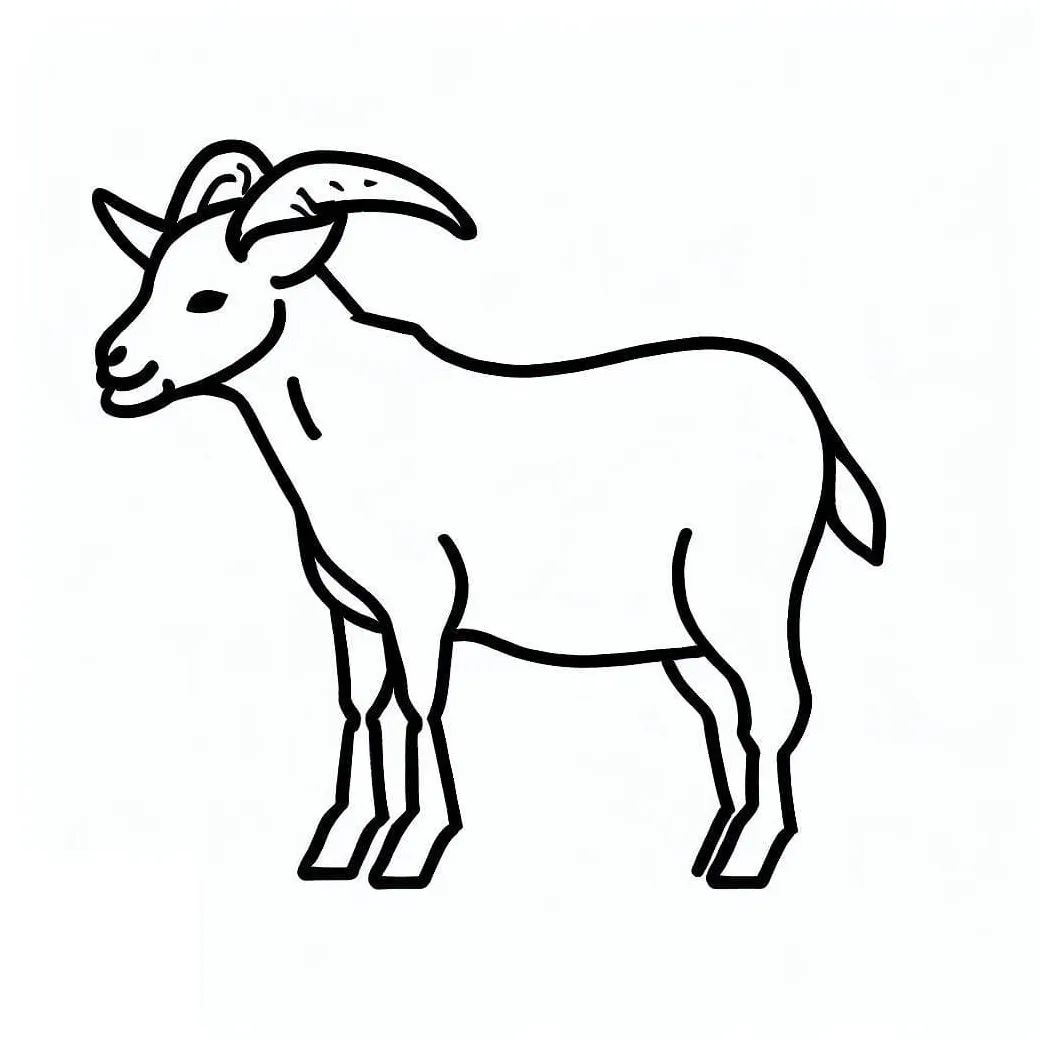 Goat free coloring page download, print or color online for free