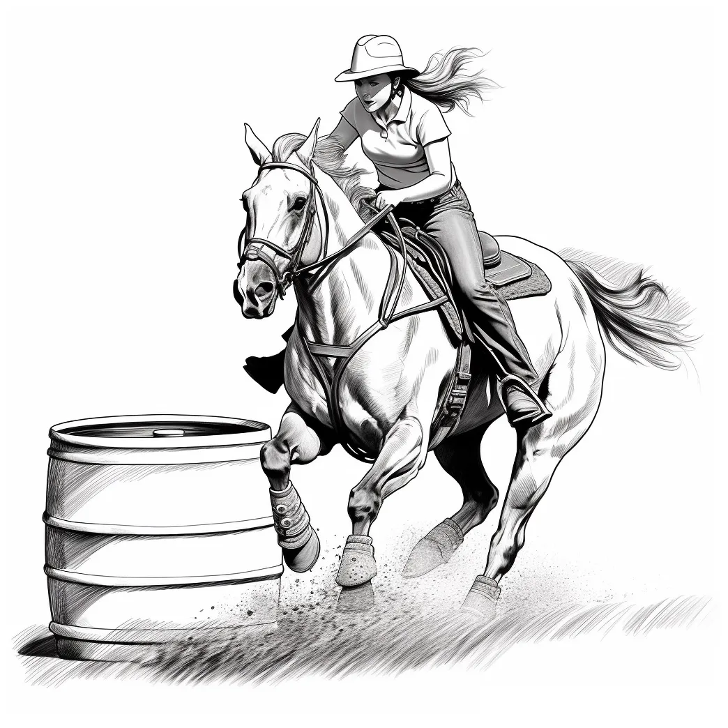Barrel racing coloring page download, print or color online for free