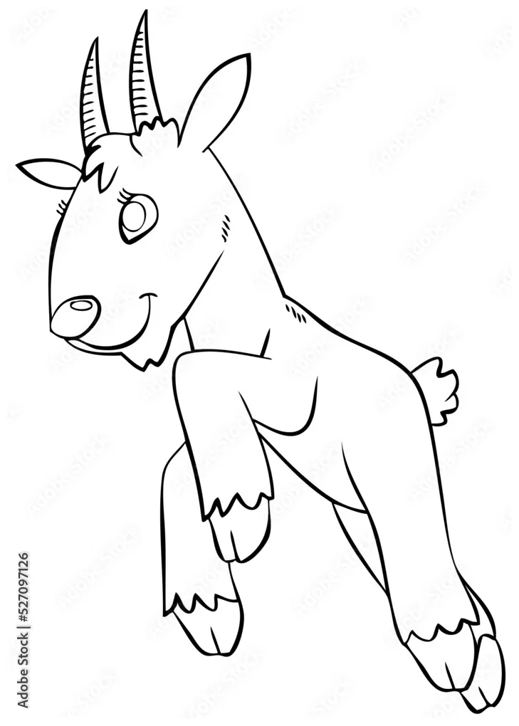 Goat. element for coloring page. cartoon style. stock vector adobe stock