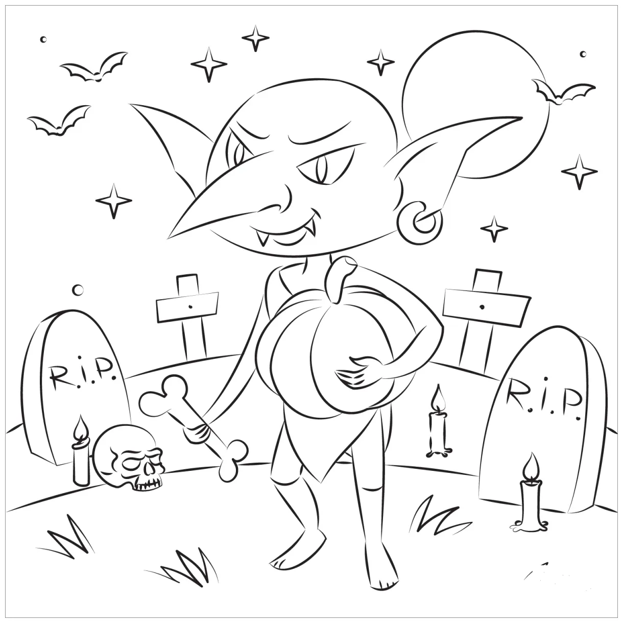 Goblin coloring page colouringpages