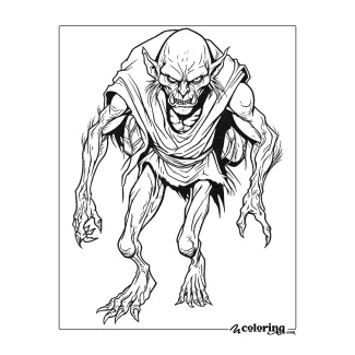👻 creepy goblin coloring page free printable activity