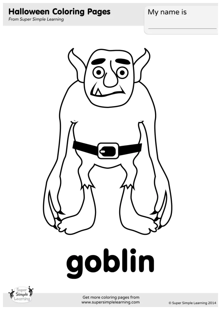 Goblin coloring page super simple