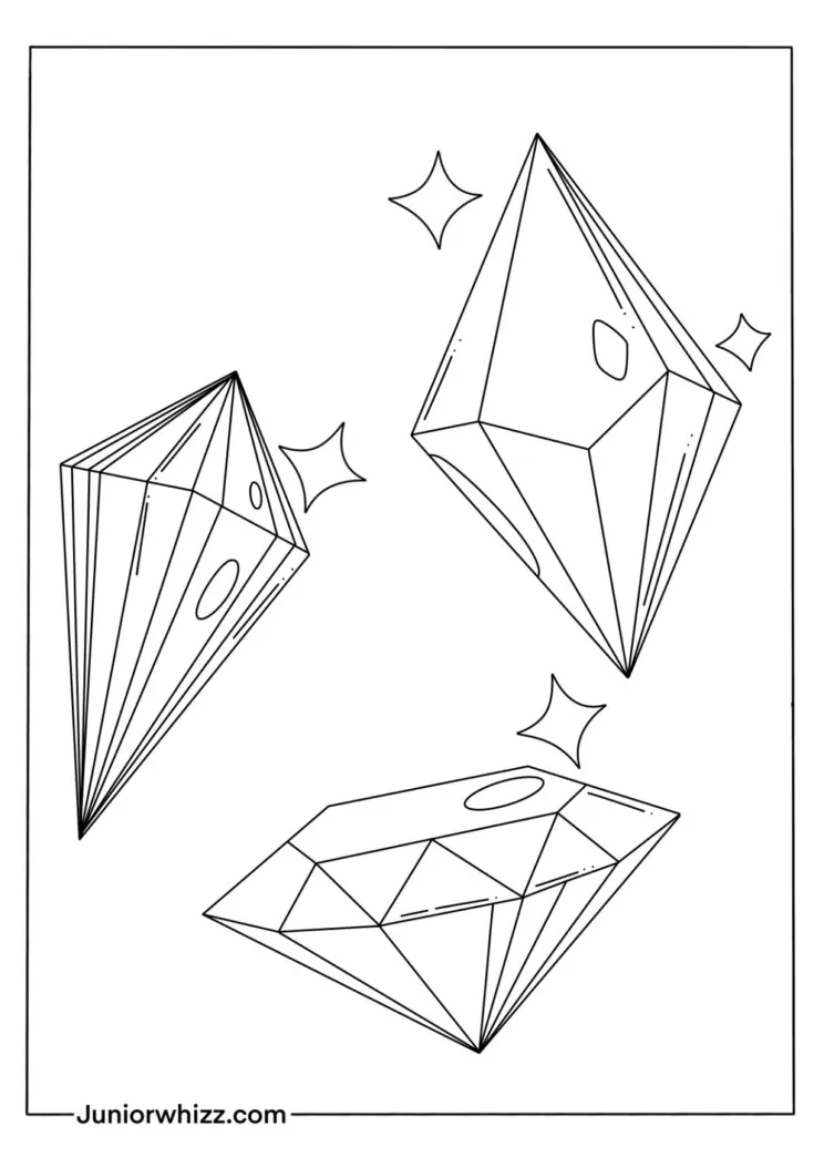 Jewels coloring pages and book 14 printable pdfs
