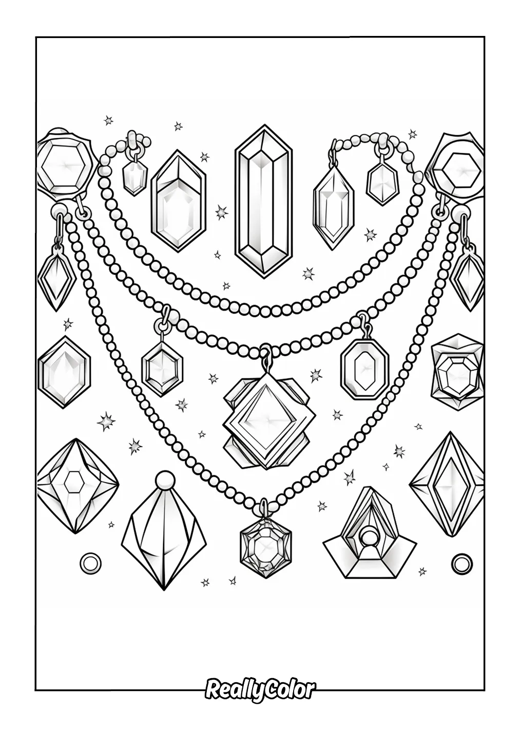Free printable jewels coloring pages