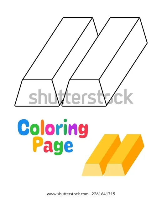 Coloring page gold kids stock vector 2261641715