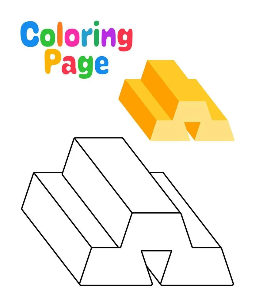 Coloring page with gold for kids 19548533 vector art at vecteezy