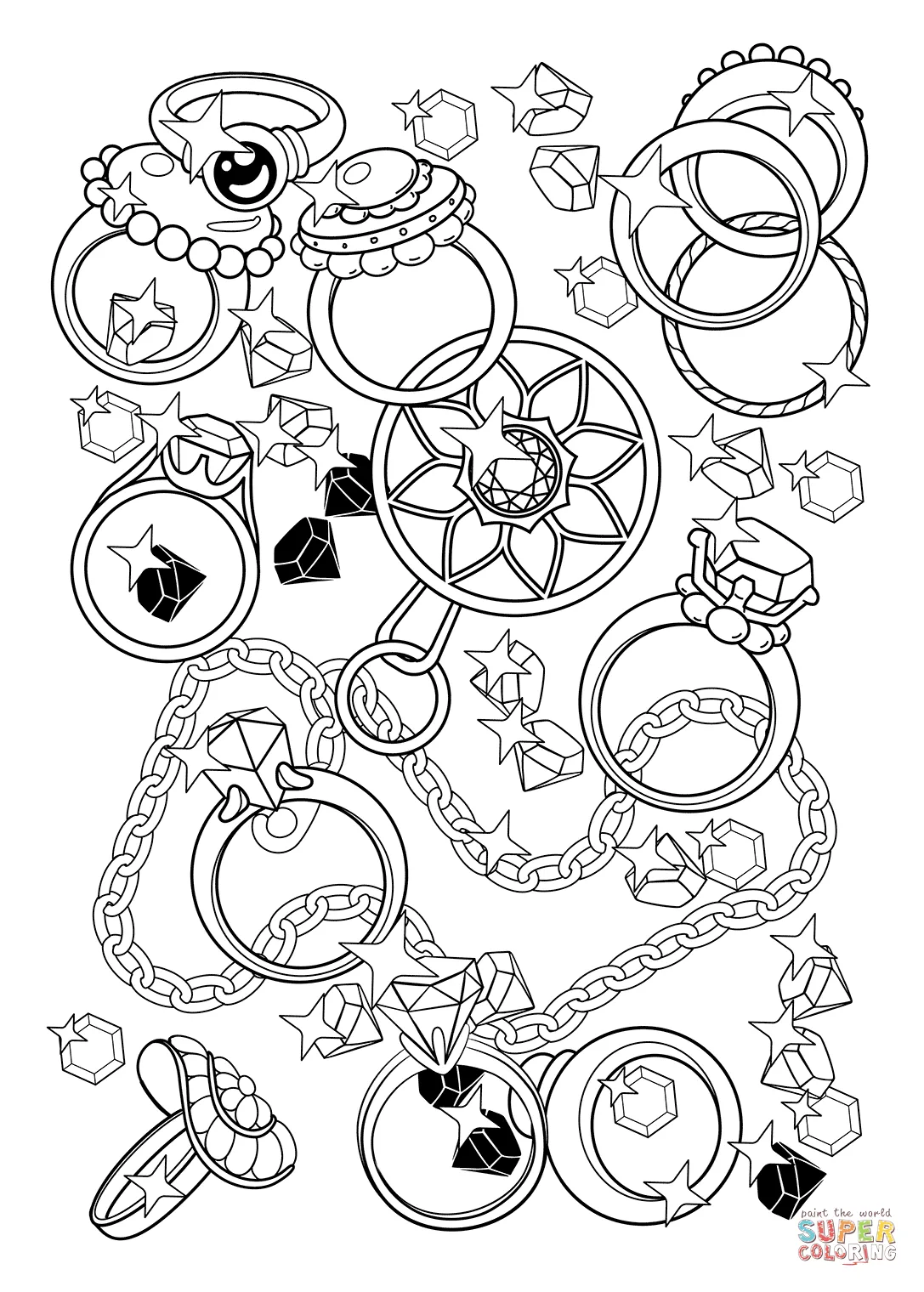 Jewels coloring pages