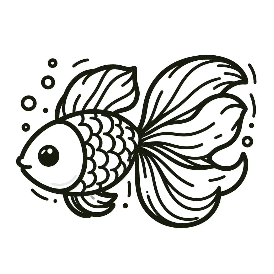 Goldfish free coloring page download, print or color online for free