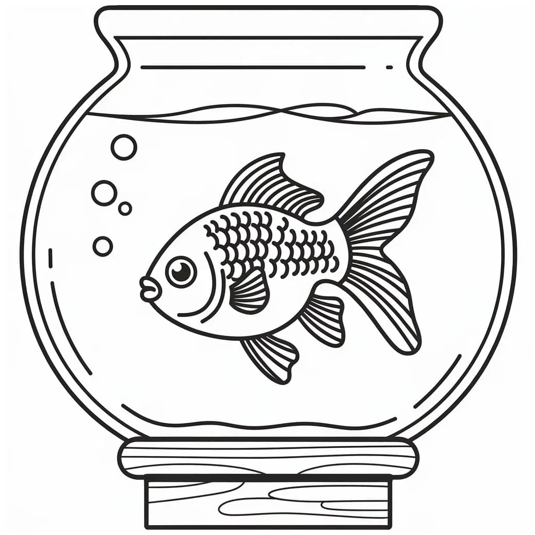 Goldfish coloring page download, print or color online for free
