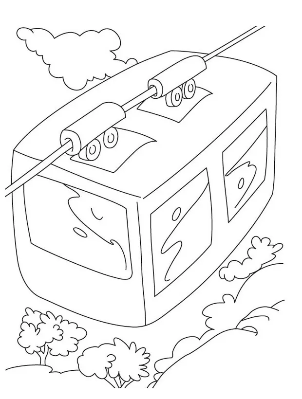 Gondola lift coloring page funny coloring pages