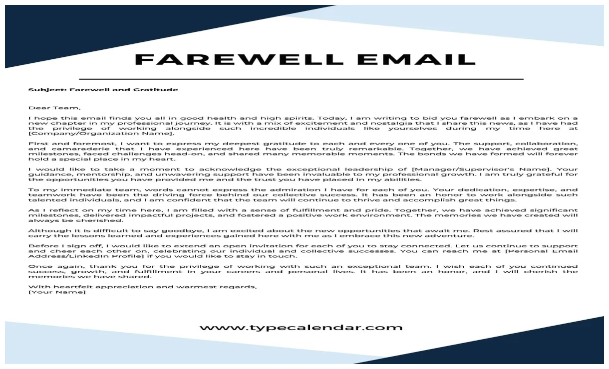 Free printable farewell email templates [colleagues,, 51% off