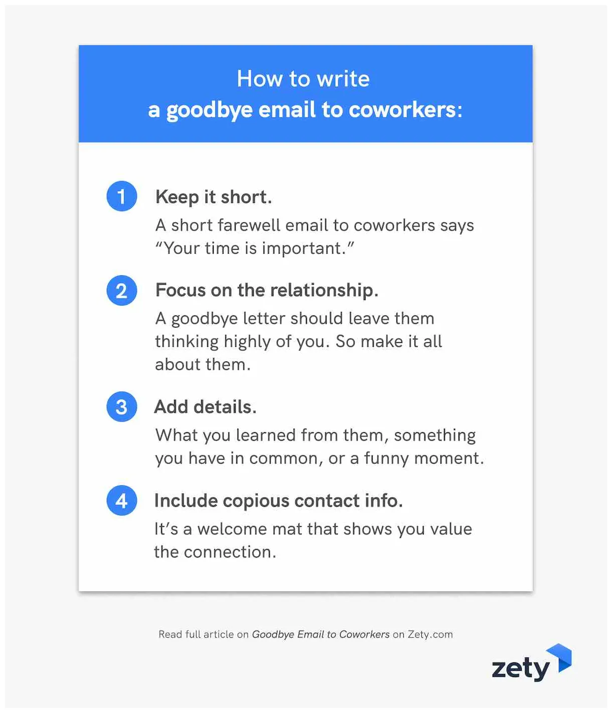 How to write a goodbye email/letter to coworkers examples