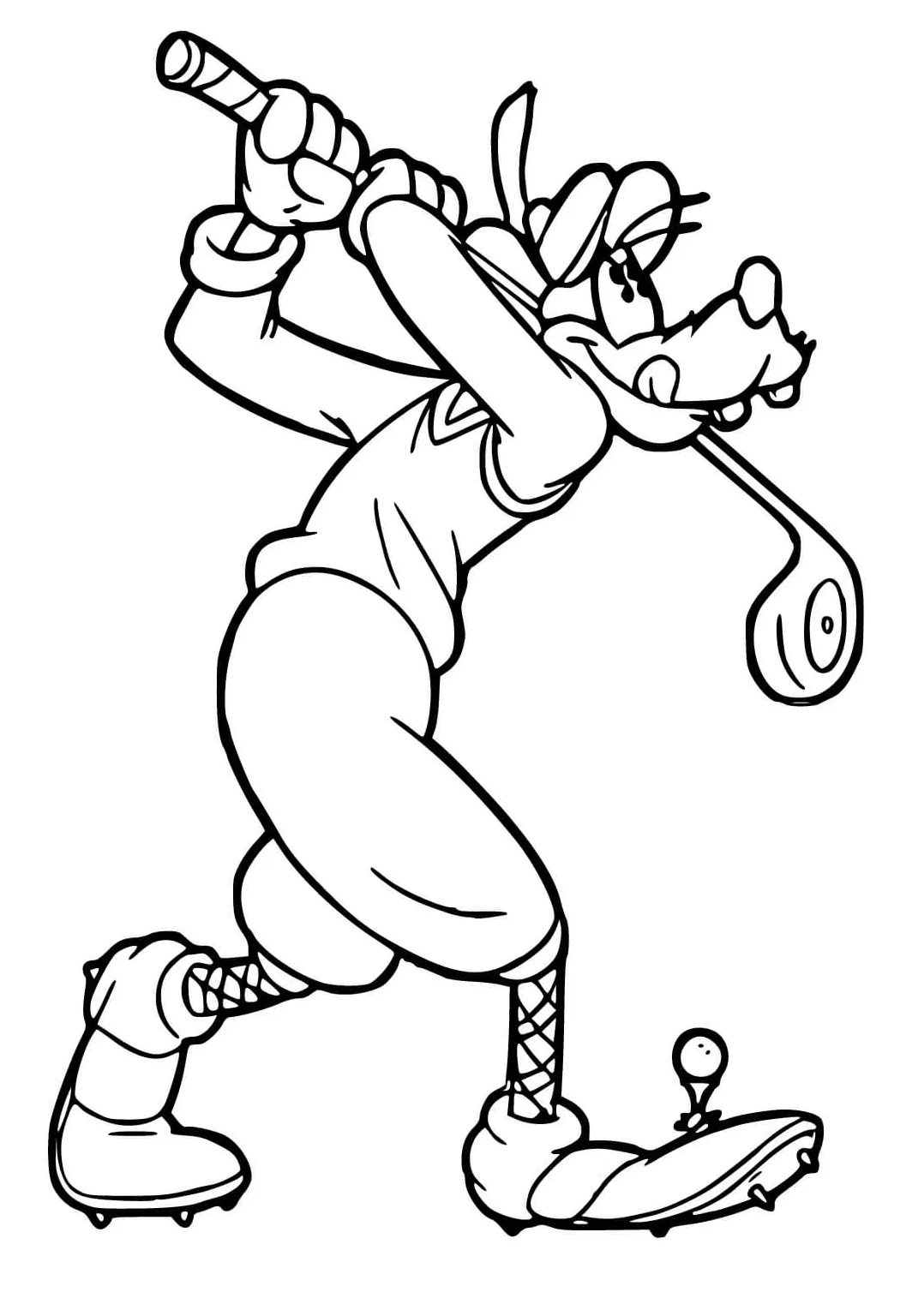 Goofy Playing Golf coloring page - Download, Print or Color Online for Free
