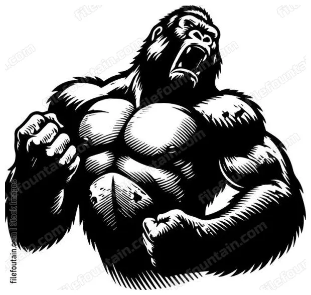 Gorilla beating chest logo vector design filefountain printable coloring page