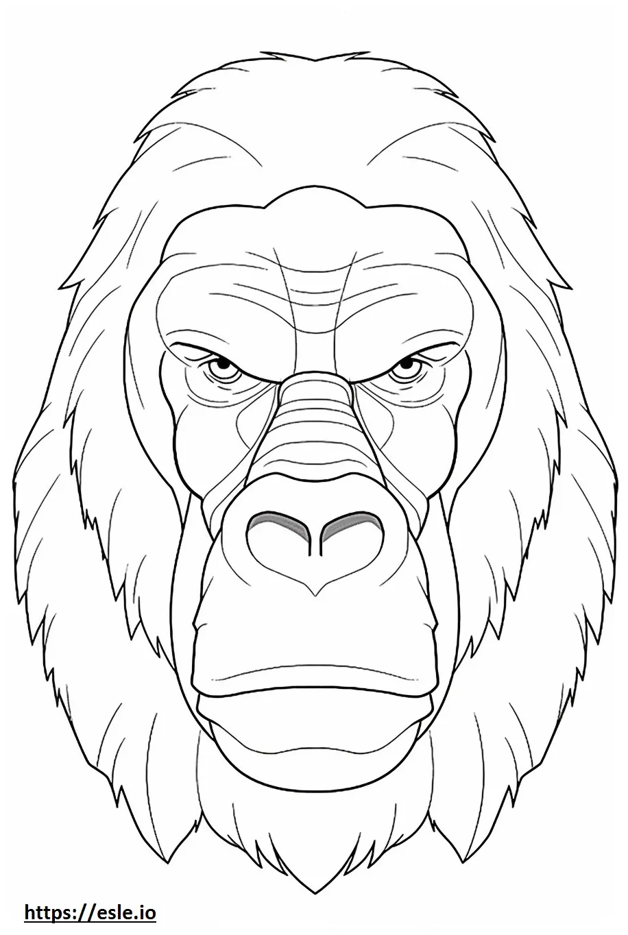 Gorilla face coloring page