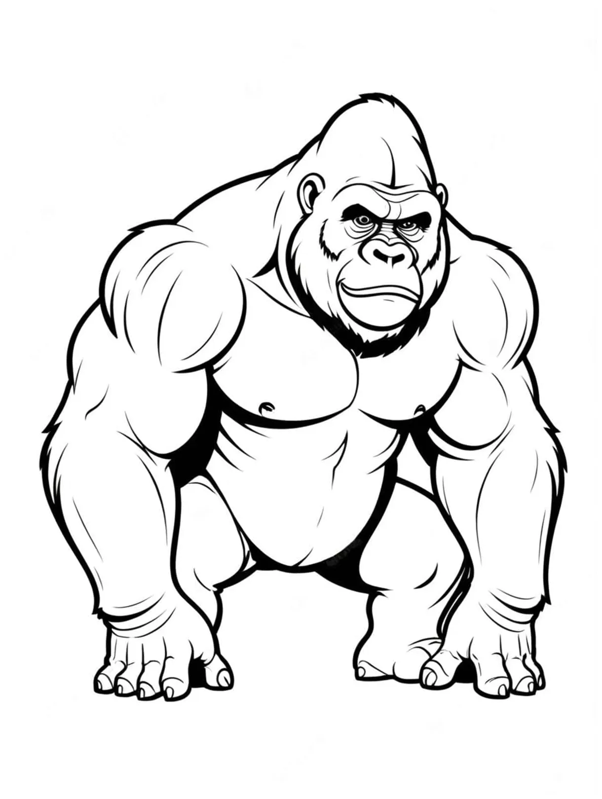 20+ free printable gorilla coloring pages for kids