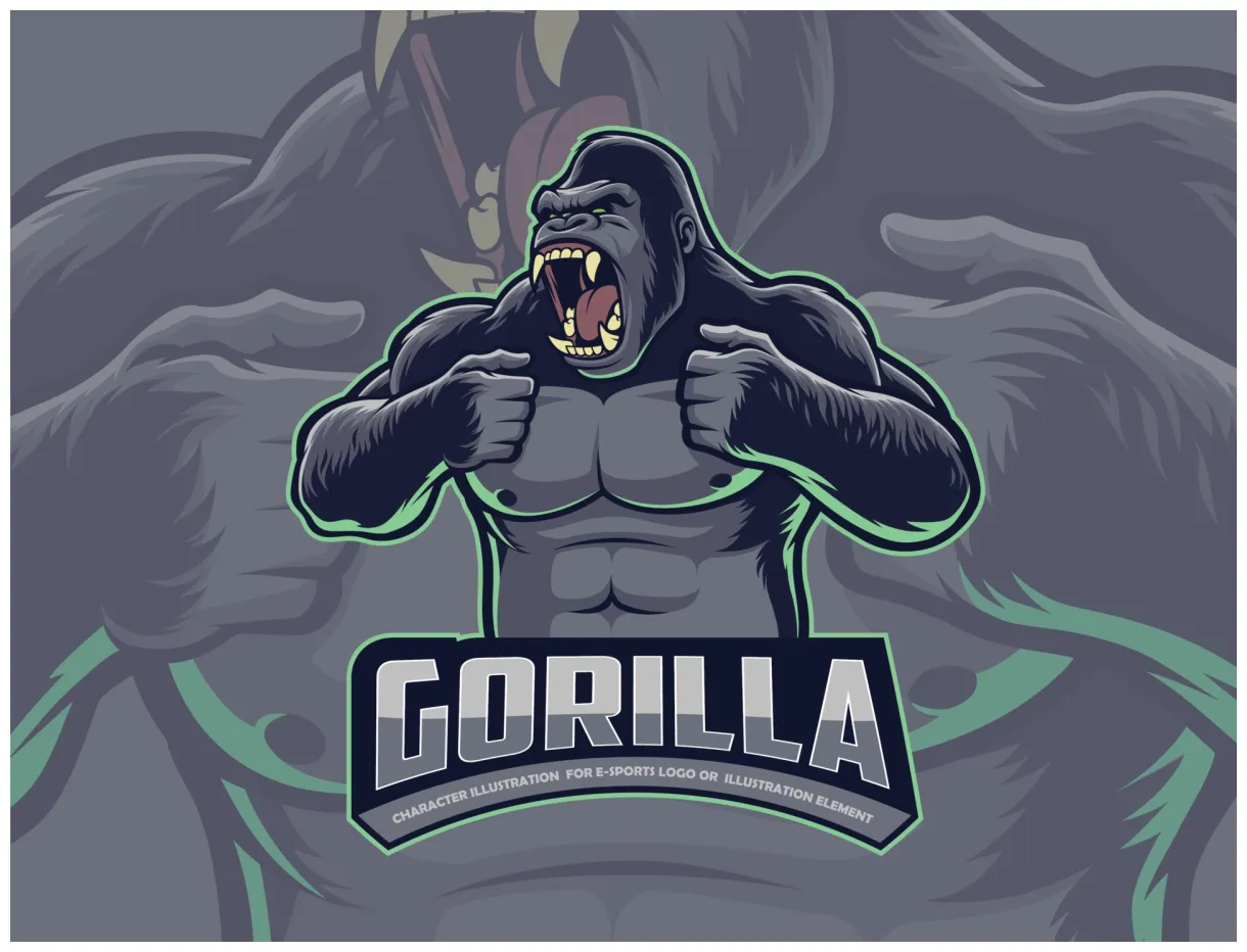 Gorilla beating chest 2129068 vector art at vecteezy