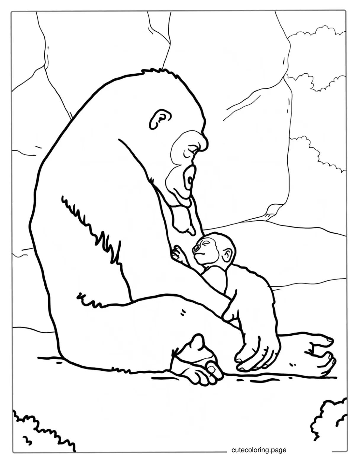 Gorilla coloring pages 24+ free printable coloring pages cute