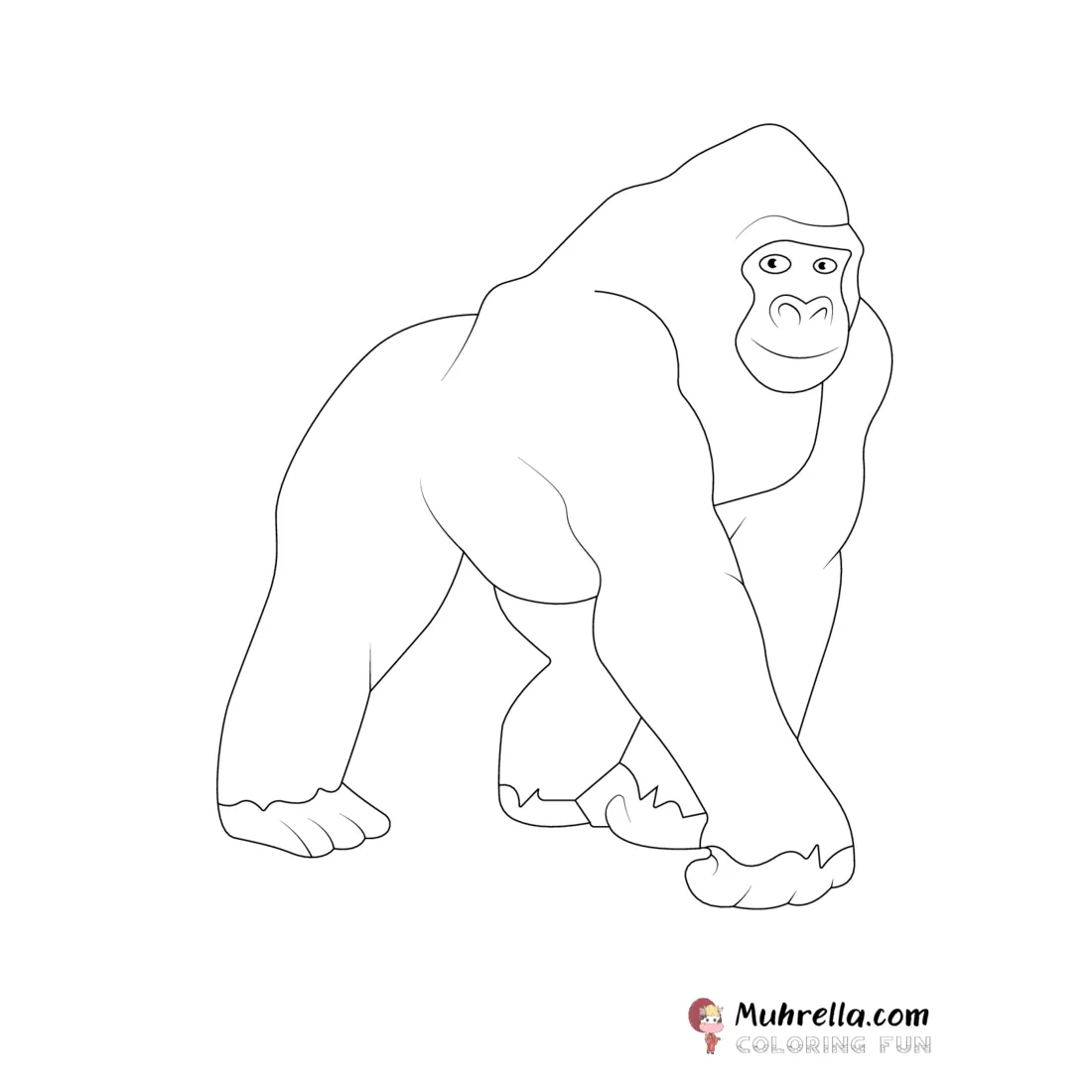 Gorilla coloring page printable coloring page