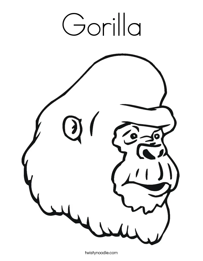 Gorilla coloring page twisty noodle